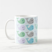 Niedliches Pastel-Whales-Muster Kaffeetasse (Links)