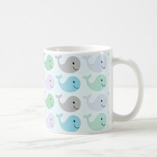 Niedliches Pastel-Whales-Muster Kaffeetasse