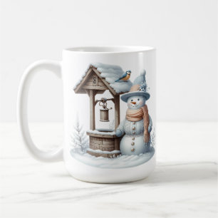 NIEDLICHES PASTEL WINTER SNOWMAN & WISHING GUT KAFFEETASSE