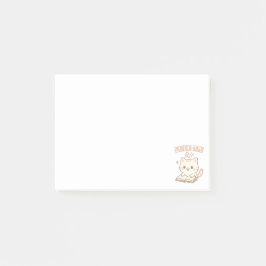 Niedliches Pastell Cat Book Post-it Klebezettel (Vorderseite)