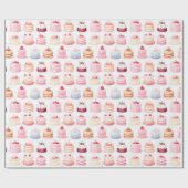 Niedliches Pastell Cupcakes Desserts Geschenk Geschenkpapier (Flach)