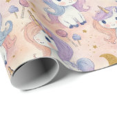 Niedliches Pastell-Einhornverpackungspapier Geschenkpapier (Rolleneckpunkt)