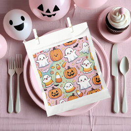 Niedliches Pastell Halloween Ghost & Pumpkin-Muste Geschenktütchen