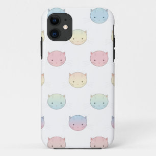 Niedliches Pastell Kitty Cat Faces Muster Case-Mate iPhone Hülle
