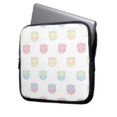 Niedliches Pastell Kitty Cat Faces Muster Laptopschutzhülle (Vorderseite Links)