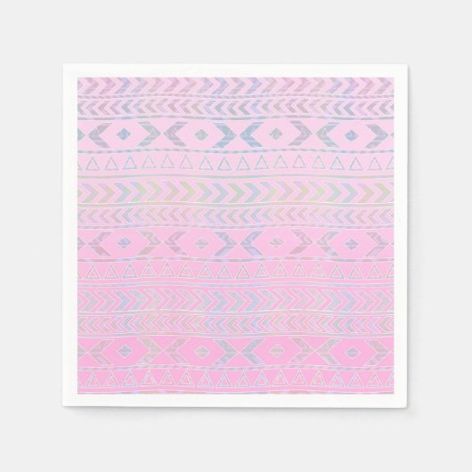Niedliches Pastell Pink Aztec Art Muster Serviette (Vorderseite)