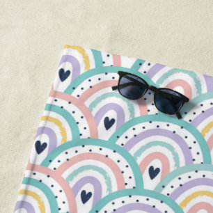 Niedliches Pastell Rainbow Pattern Strandtuch