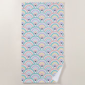 Niedliches Pastell Rainbow Pattern Strandtuch (Vorderseite)