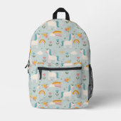 Niedliches Pastell-Regenbogen-Muster Bedruckter Rucksack (Vorderseite)