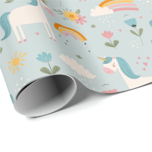 Niedliches Pastell-Regenbogen-Muster Geschenkpapier (Rolleneckpunkt)