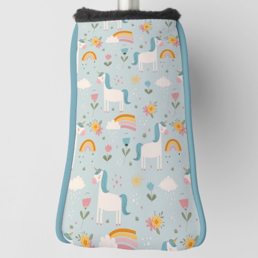 Niedliches Pastell-Regenbogen-Muster Golf Headcover (Rotieren 90)