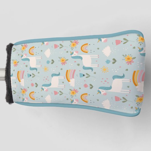 Niedliches Pastell-Regenbogen-Muster Golf Headcover (Vorderseite)