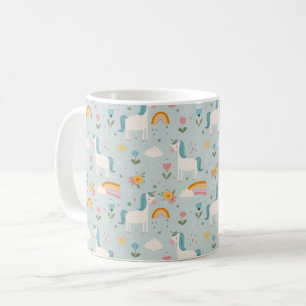 Niedliches Pastell-Regenbogen-Muster Kaffeetasse