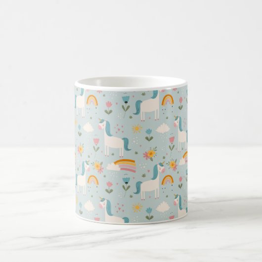 Niedliches Pastell-Regenbogen-Muster Kaffeetasse (Mittel)