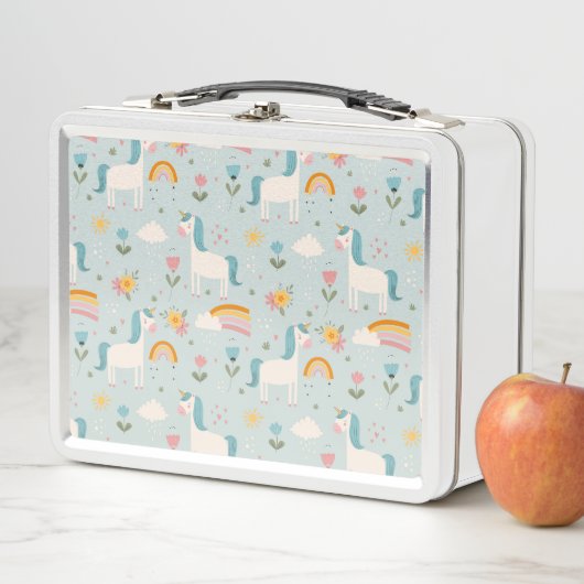 Niedliches Pastell-Regenbogen-Muster Metall Brotdose (Beispiel)