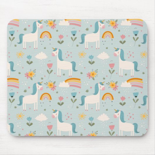 Niedliches Pastell-Regenbogen-Muster Mousepad (Vorne)