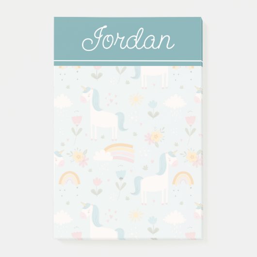 Niedliches Pastell-Regenbogen-Muster Post-it Klebezettel (Vorderseite)