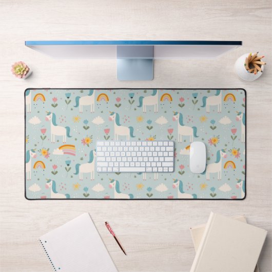Niedliches Pastell-Regenbogen-Muster Schreibtischunterlage (Büro 1)