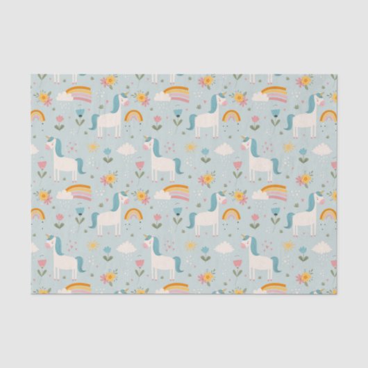 Niedliches Pastell-Regenbogen-Muster Seidenpapier (Vorderseite)