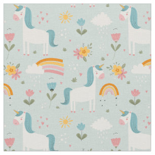 Niedliches Pastell-Regenbogen-Muster Stoff