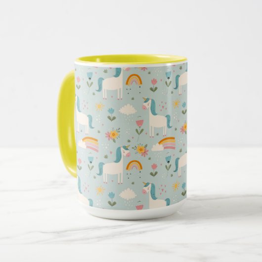 Niedliches Pastell-Regenbogen-Muster Tasse (Vorderseite Links)
