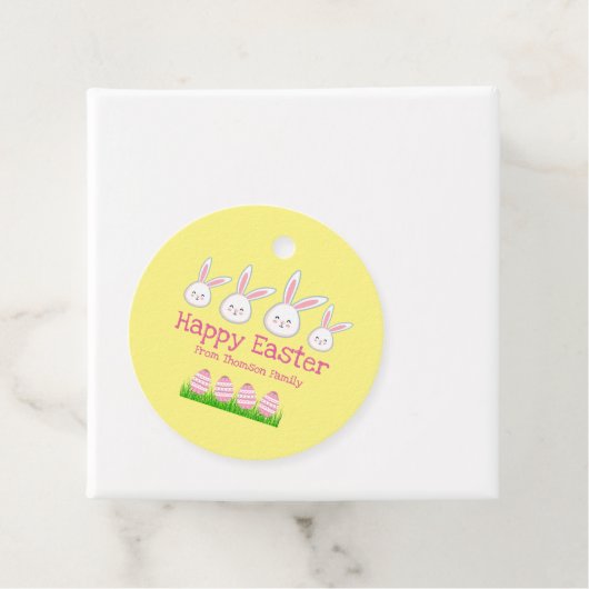 Niedliches Pastellgelbes Ostereier Geschenkanhänger (Beispiel)