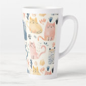 Niedliches Pastellkatzenmuster Milchtasse (Rechts)