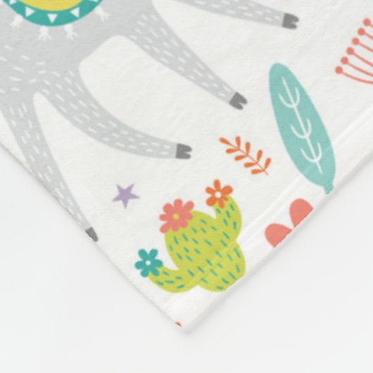 Niedliches Pastelllama-Muster Fleecedecke (Ecke)