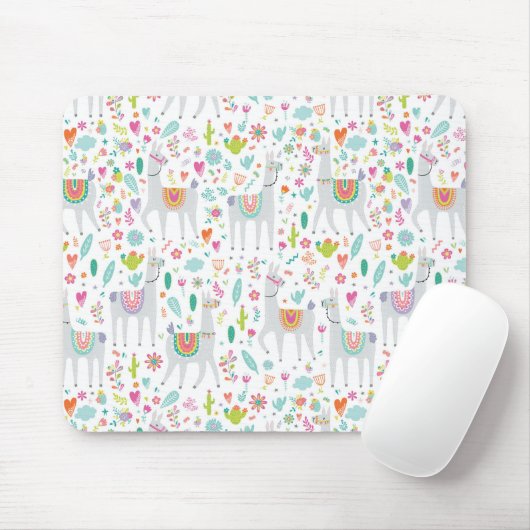 Niedliches Pastelllama-Muster Mousepad (Mit Mouse)