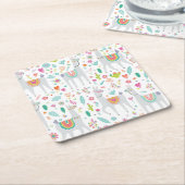 Niedliches Pastelllama-Muster Rechteckiger Pappuntersetzer (angewinkelt)