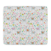 Niedliches Pastelllama-Muster Schneidebrett (Vorderseite)