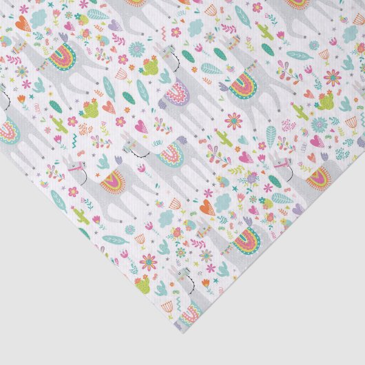 Niedliches Pastelllama-Muster Seidenpapier (Ausschnitt)