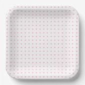 Niedliches, pastellrosa Herzmuster Pappteller (Vorderseite)