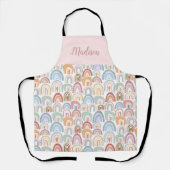 Niedliches, pastellrosa Regenbogenmuster Schürze (Vorderseite)