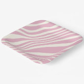 Niedliches Pastellrosa Zebramuster Pappteller (Gewinkelt)