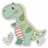Niedliches Patchwork Baby Dinosaur Aufkleber (Vorderseite)