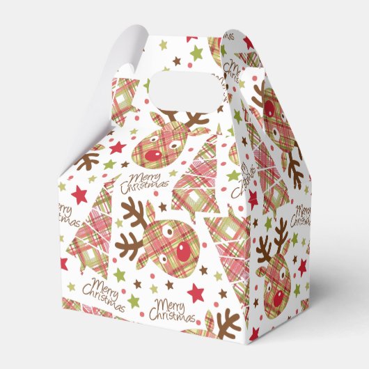 Niedliches Patchwork Frohe Weihnachten Geschenkschachtel (Rückseite)