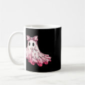 Niedliches Patchwork Ghost Pink Ribbon Brustkrebs Kaffeetasse (Links)