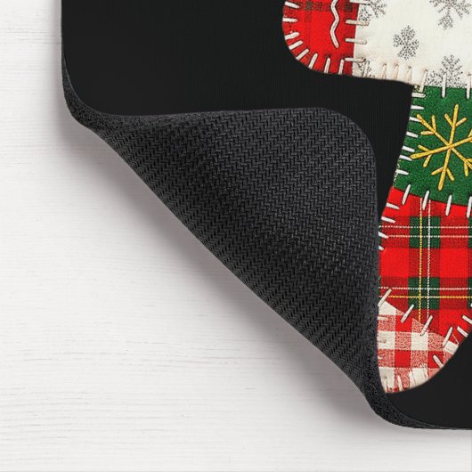 Niedliches Patchwork Gingerbrei Mann Weihnachten M Mousepad (Ecke)