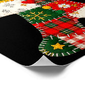 Niedliches Patchwork Gingerbrei Mann Weihnachten M Poster (Ecke)