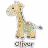 Niedliches Patchwork Giraffe Aufkleber (Vorderseite)