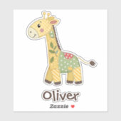 Niedliches Patchwork Giraffe Aufkleber (Blatt)