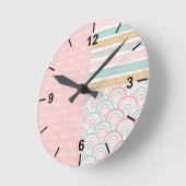 Niedliches Patchwork - Hörnchen - Regenbogen - Wan Runde Wanduhr (Winkel)