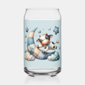 Niedliches Patchwork Kuh Over Moon mit Stars Dosenglas (Vorderseite)