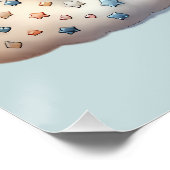 Niedliches Patchwork Kuh Over Moon mit Stars Poster (Ecke)