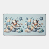 Niedliches Patchwork Kuh Over Moon mit Stars Schreibtischunterlage (Vorderseite)