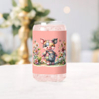 Niedliches Patchwork Piglet im Blumengarten
