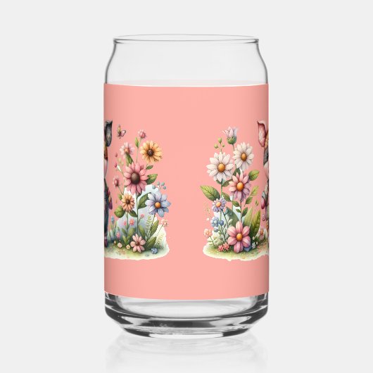 Niedliches Patchwork Piglet im Blumengarten Dosenglas (Rechts)