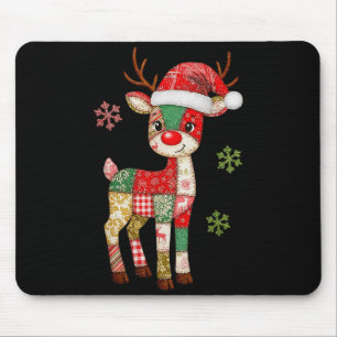 Niedliches Patchwork Reindei Weihnachten Weihnacht Mousepad