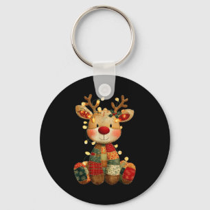 Niedliches Patchwork Reindei Weihnachten Weihnacht Schlüsselanhänger